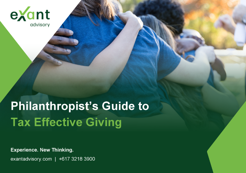 Collaborative solutions for Queensland's philanthropists with Exant Advisory—your partner in tax-effective giving strategies.